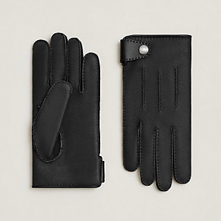 （HERMES）Filipa gloves Hermes Black Opera Gloves Lambskin Leather Size 7 | Mightychic